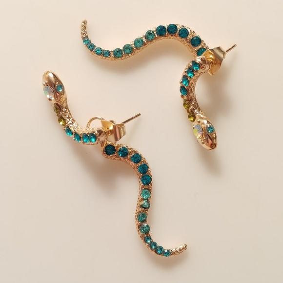 Betsey Johnson Cobra Snake Dangle Jacket Earrings - Picture 7 of 8